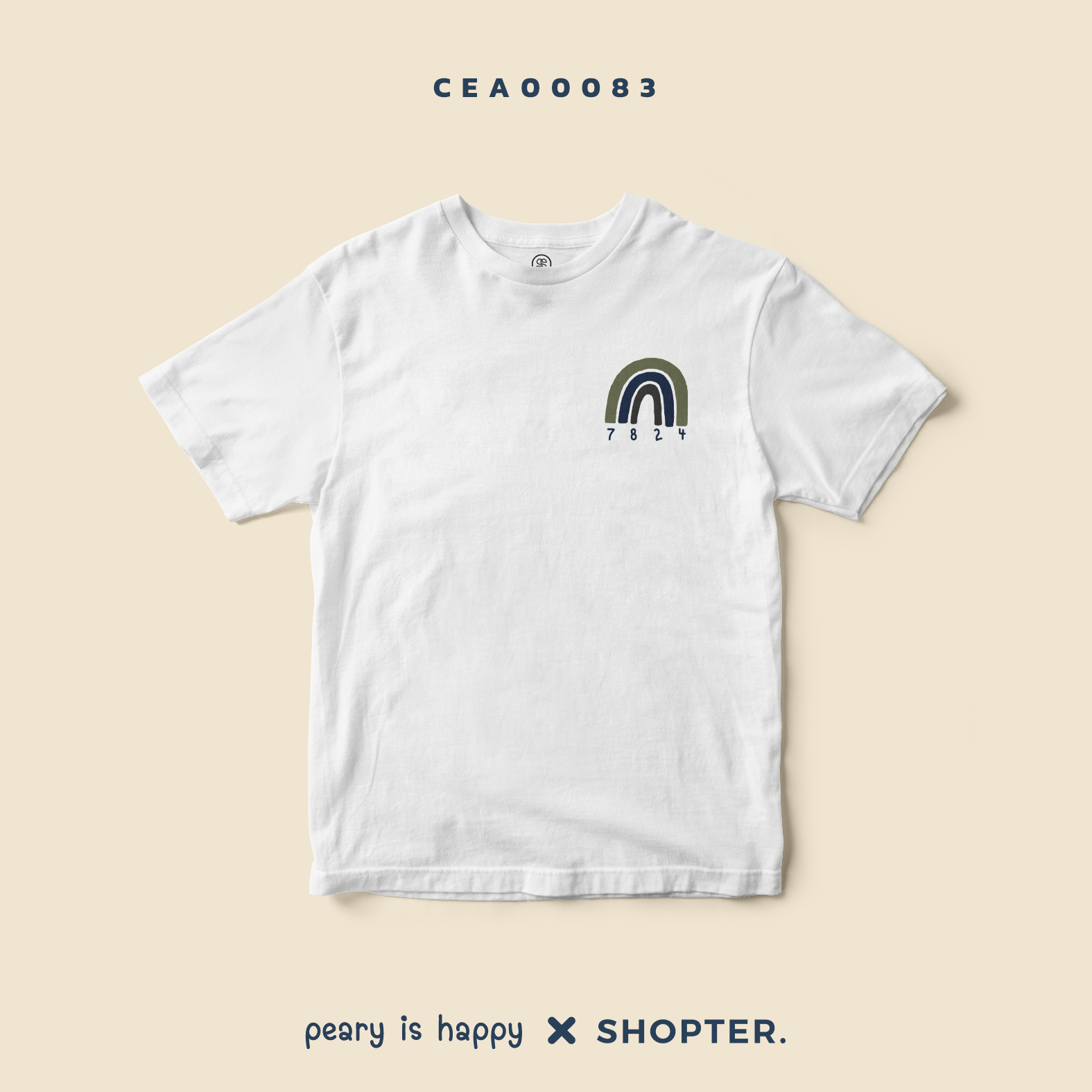 เสื้อยืด พิมพ์ลาย Magical Number Lucky Money 7824 สีขาว CEA00083 #เสื้อ #เสื้อยืด #minimalstylebyPEARY