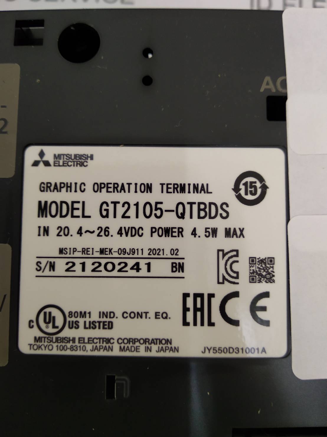 GT2105-QTBDS HMI " MITSUBISHI "