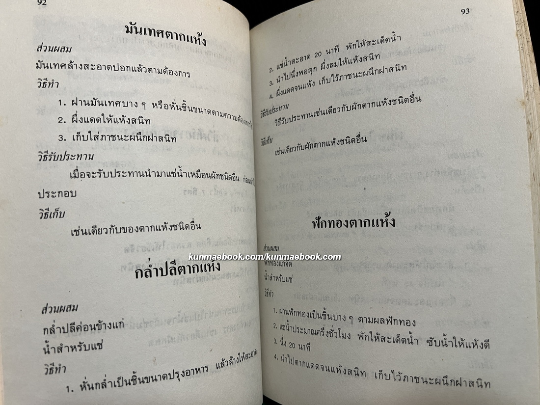 ตำรับการถนอมอาหาร ผลงานของ จรรยา สุบรรณ์ วิทยาลัยเทคโนโลยีอาชีวศึกษา วิทยาเขตเทคนิคกรุงเทพฯ