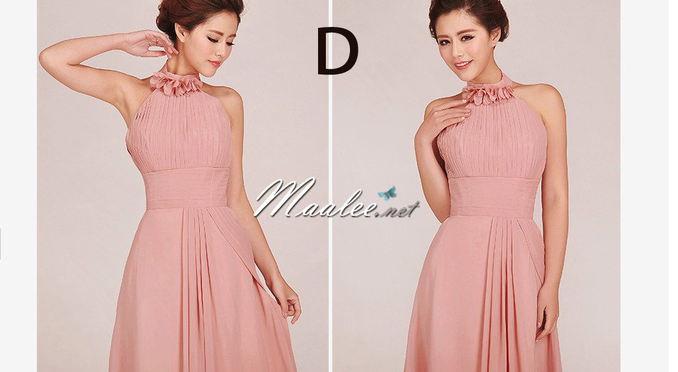 พร้อมเช่า ชุดราตรียาว สีชมพู Nude ชุดเพื่อนเจ้าสาว Nude-002D (เหลือเฉพาะไซส์ L)