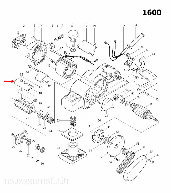 ประกับใบ กบไฟฟ้า Makita มากีต้า รุ่น 1600 [#18] (คู่)