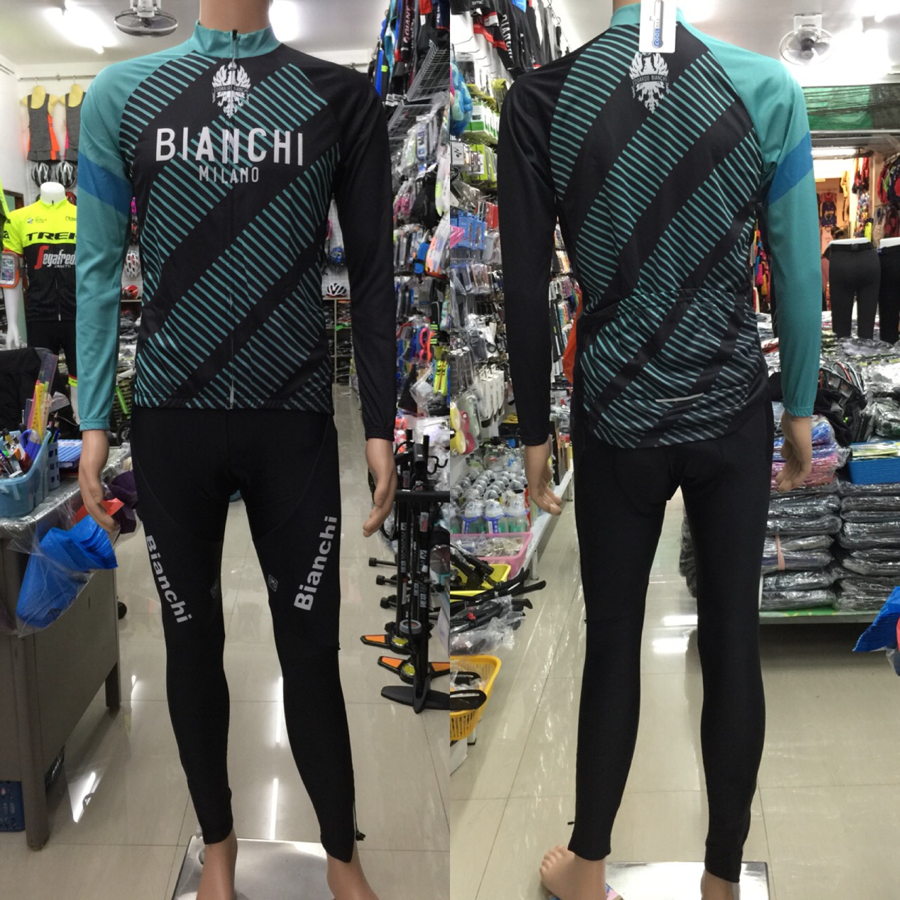 ชุดปั่นจักรยาน PROTEAM CYCLING JERSEYS Long ,เสื้อแขนยาว+กางเกงขายาว 2018