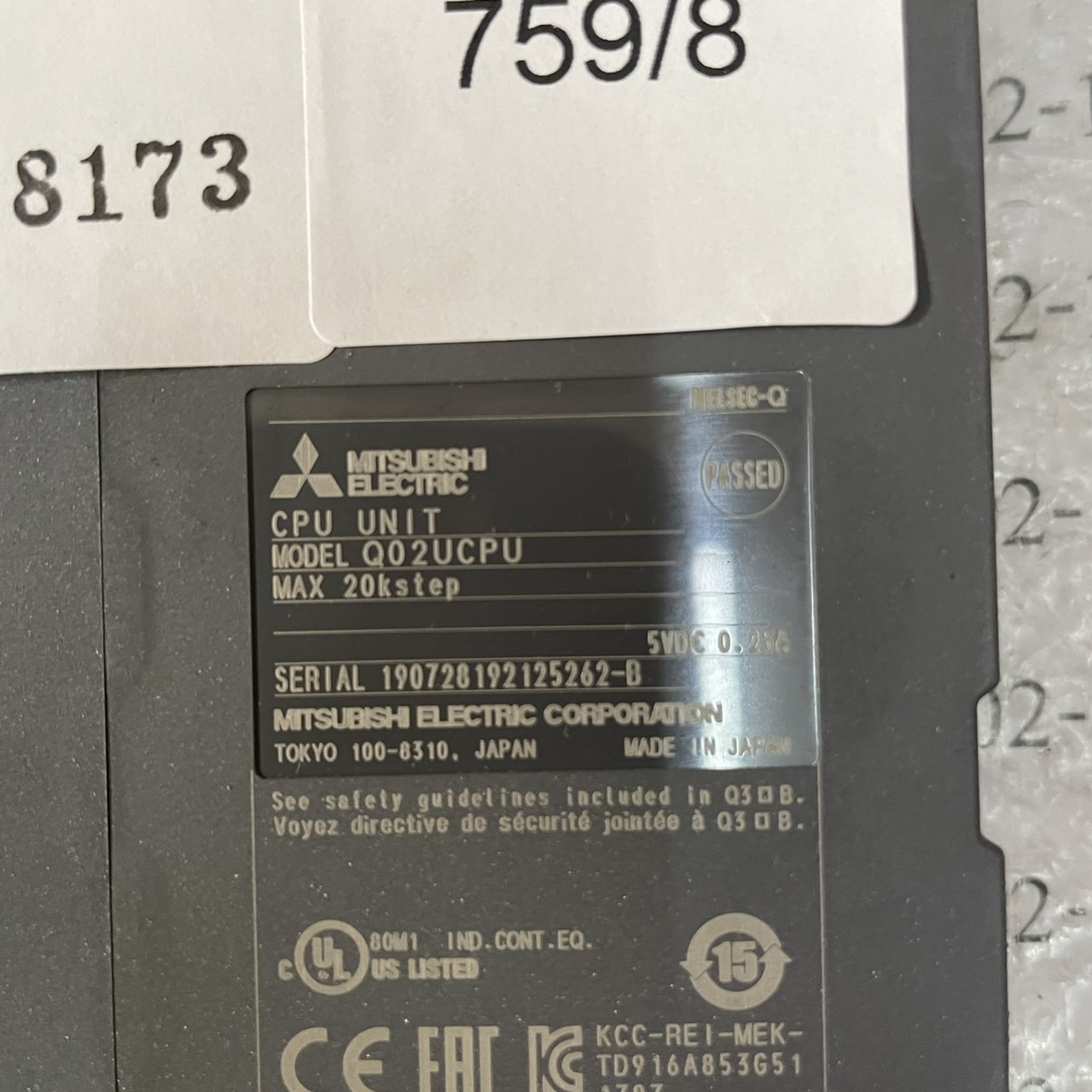 Q02UCPU PLC " MITSUBISHI "