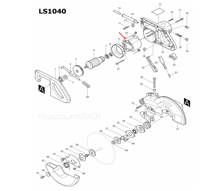 ฟิลคอยล์ แท่นตัดองศา Makita มากีต้า LS1030N, LS1040 (แท้) ##(*)