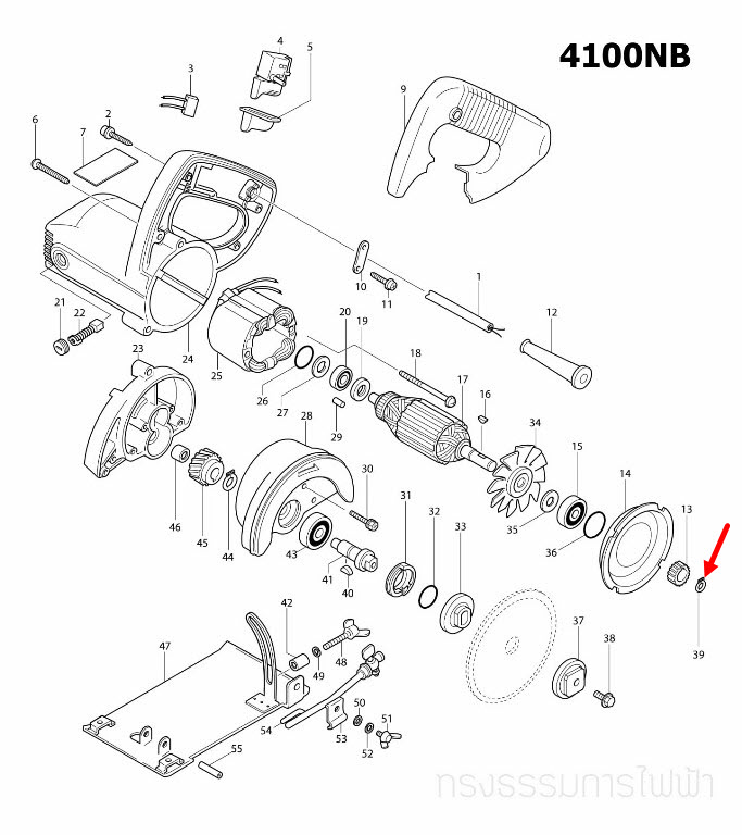 แหวนล็อค เครื่องตัดคอนกรีต Makita มากีต้า 4100NB [#39], 4100NH [#20] Pn.961004-6 (แท้) ##