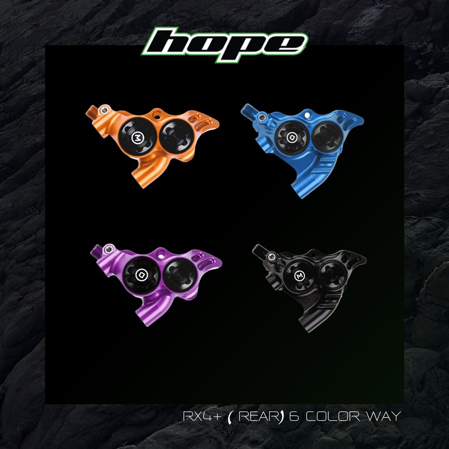 คาลิเปอร์ HOPE RX4+ ใช้ร่วมกับระบบเบรกของ Shimano และ Campagnolo กลึง CNC จากอะลูมิเนียม T6