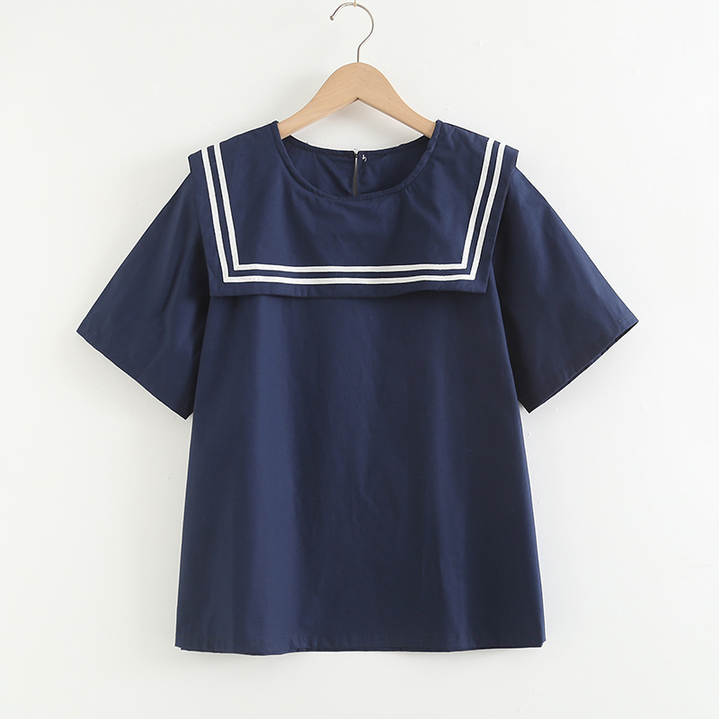 เสื้อผ้าฝ้ายแต่งปกกะลาสี