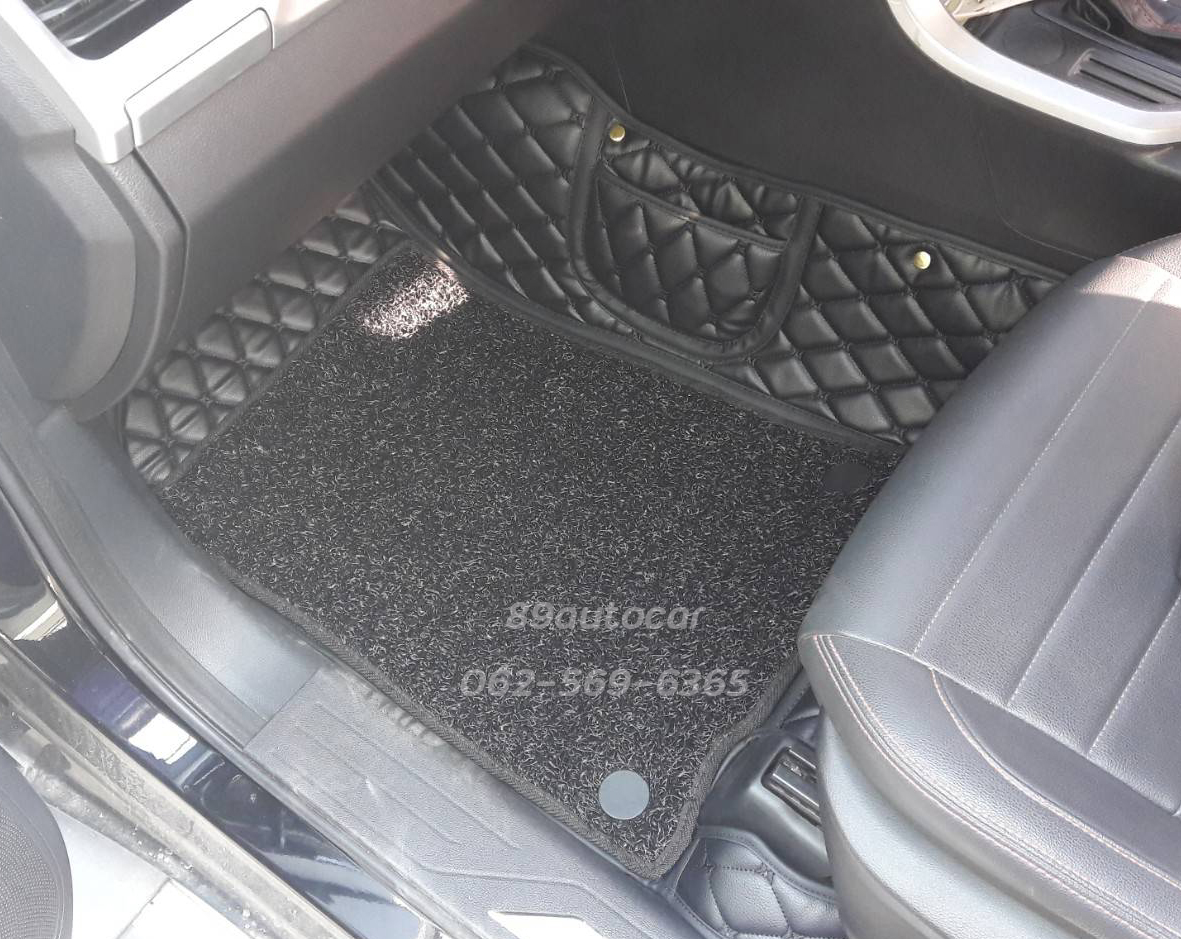 พรมดักฝุ่น MG Xtender 4 ประตู ปูพรม7D สีดำล้วน + พรมไวนิลดักฝุ่นสีดำ