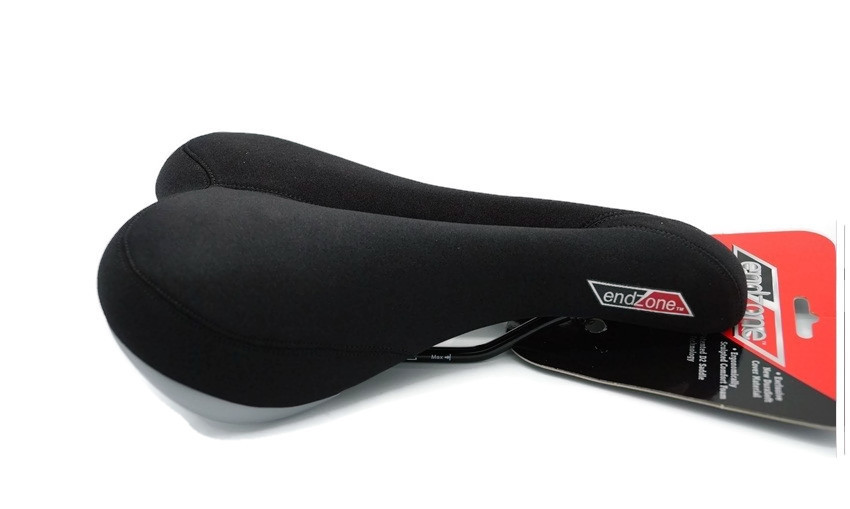 เบาะจักรยาน ENDZONE อานวีโล่ รุ่น VL-3125, OZONE, ผ้าไลกร้า LYCRA หุ้ม, สีดำ