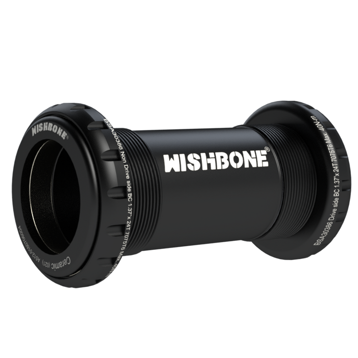 กะโหลก WISHBONE BSA68 Ceramic | Shimano HT2 / SRAM GXP / DUB Compatible | เฟรมมาตรฐาน 1.37"x24T x 68mm | น้ำหนักเบา 94–118 กรัม | รับประกัน 2 ปี