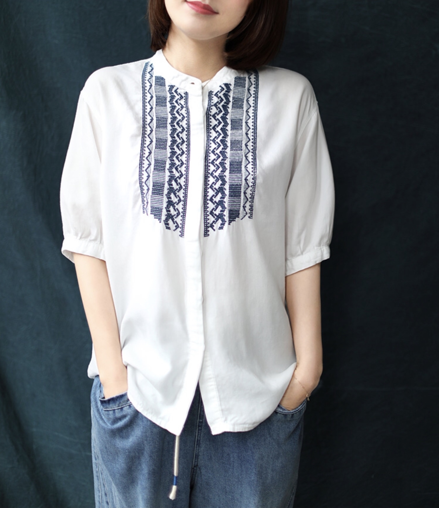 เสื้อผ้าคอตตอนนิ่มลายปัก