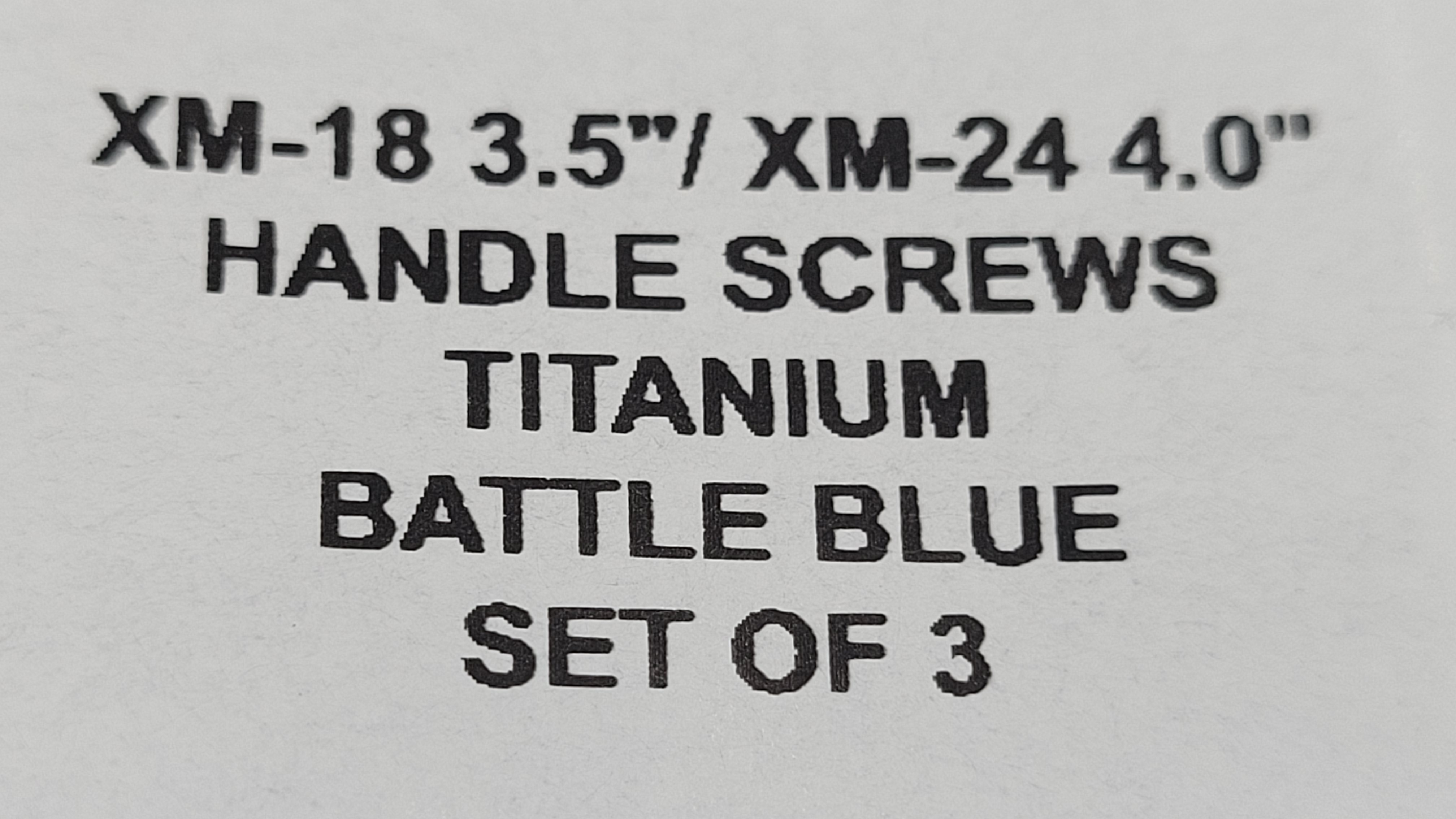 Hinderer XM-18 3.5" Handle Screw - Ti Battle Blue Set of 3