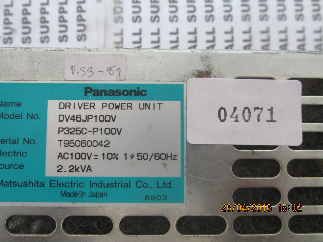 SERVO DRIVE “ PANASONIC ” รุ่น DV46JP100V