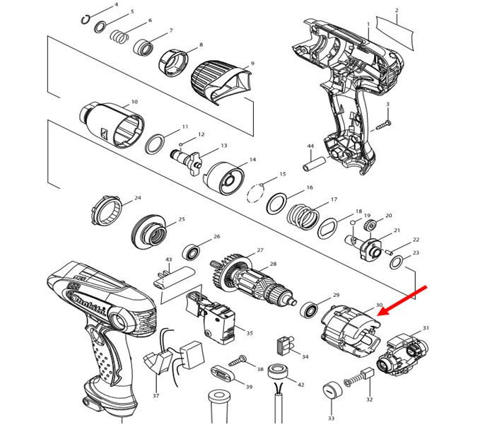 ฟิลคอยล์ สว่าน-ไขควงไฟฟ้า Makita รุ่น TD0101, TD0101F Pn.635108-7 (แท้) ##(**)