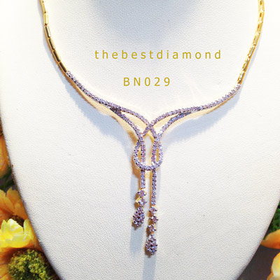BN029-16 สร้อยเพชรCZ ดีไซน์ทันสมัย ไอโซสุดๆ สวยมากๆๆๆ เพชรแวววาว แบบมาจากร้านเพชรชั้นนำ การันตีความสวยเลยค่ะ ใส่ออกงานได้ไม่อายใคร รับรองสวยสะดุดตา