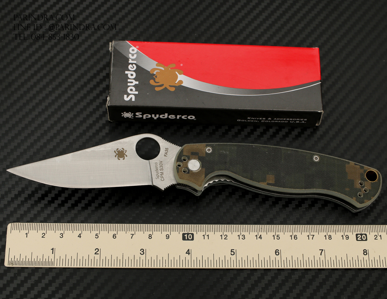 มีดพับ Spyderco FA35 ด้ามลายพรางทหาร คมกริบ ขนาด 8 นิ้ว (OEM)