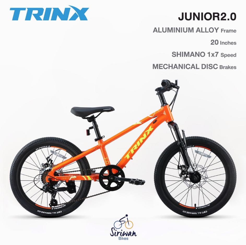 จักรยานเสือภูเขา TRINX JUNIOR 2.0 วงล้อ 20 นิ้ว เกียร์ 7 สปีด เฟรมอลู TRINX MY2025