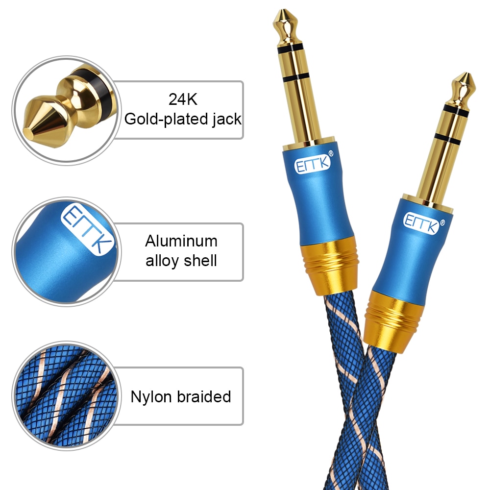 ขาย ERTK 6.35mm to 6.35mm สายเคเบิ้ล AUX สำหรับเครื่องเสียง กีต้าร์ Amplifier รถยนต์