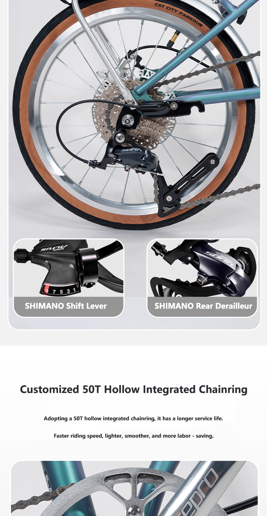 CRANSTON D9 — 16” Disc Brake Folding Bike with Shimano 9-Speed | Ultra-Light 11.5kg | Max Load 120kg
