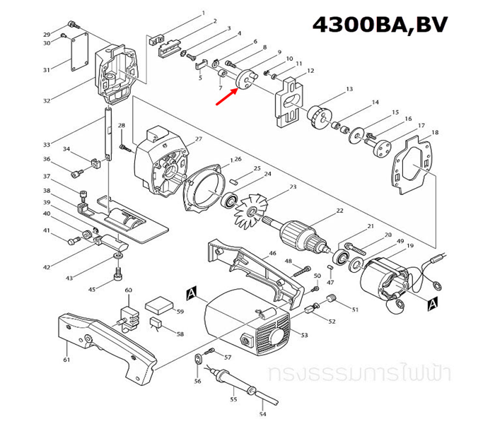 4300BA, 4300BV [#9] ข้อเหวี่ยง เลื่อยจิ๊กซอว์ Makita #G10