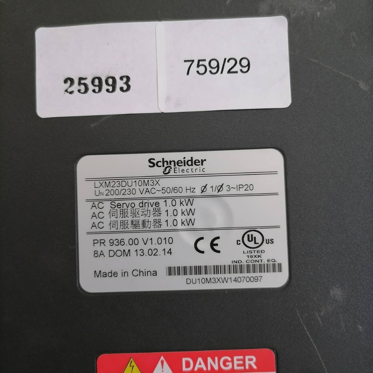 LXM23DU10M3X SERVO DRIVE " SCHNEIDER "