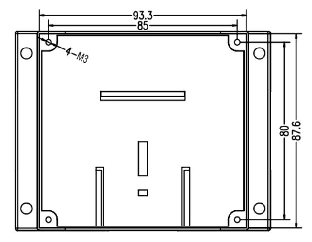 กล่องใส่บอร์ดอิเล็กทรอนิกส์ ติดรางปีกนก ขนาด 115 x 90 มิลลิเมตร ฝาใส