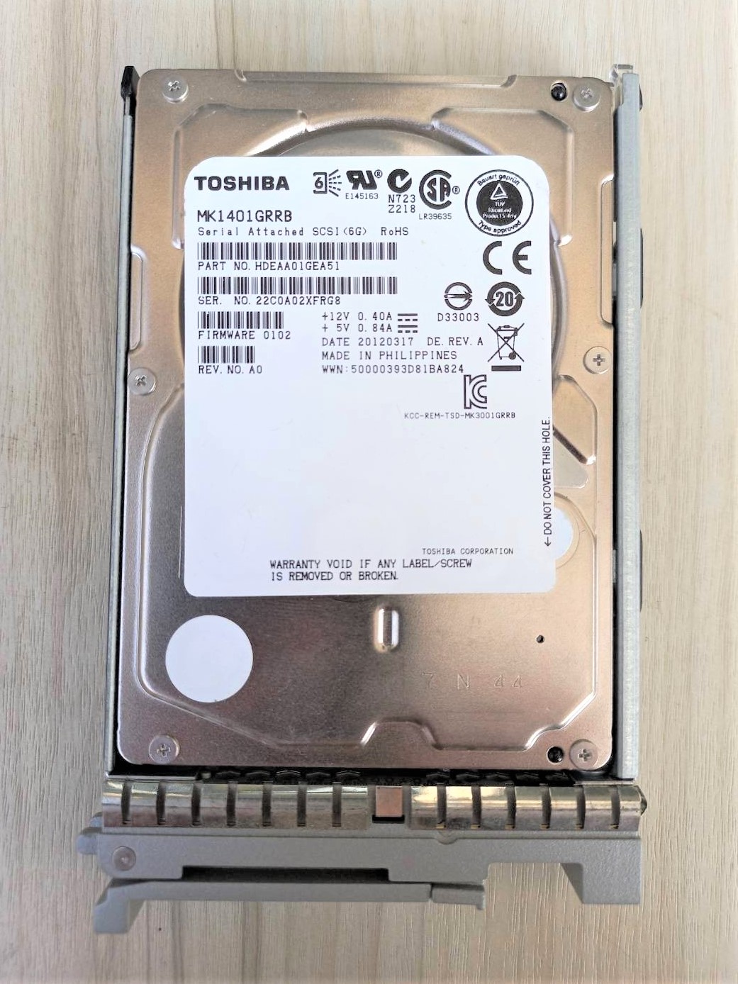 HDEAA01GEA51 Toshiba 147GB 15000RPM SAS 6.0 Gbps 2.5 32MB Cache Enterprise Hard Drive.