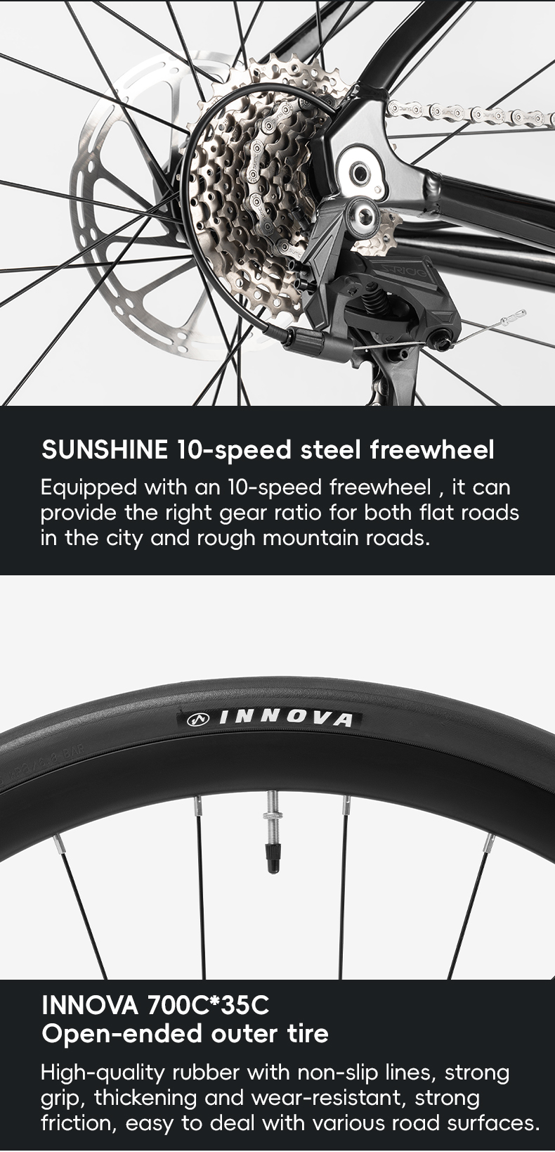 ROCKBROS GALE W3 จักรยานเสือหมอบ 20 สปีด 700C | เบรกน้ำมัน น้ำหนักเบา 11.25 กก. | ปี 2025