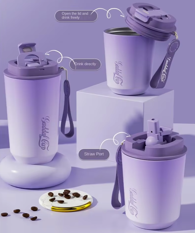 แก้วสแตนเลส หูหิ้วไนล่อน รุ่น 2024823-4 ขนาด 260 ml