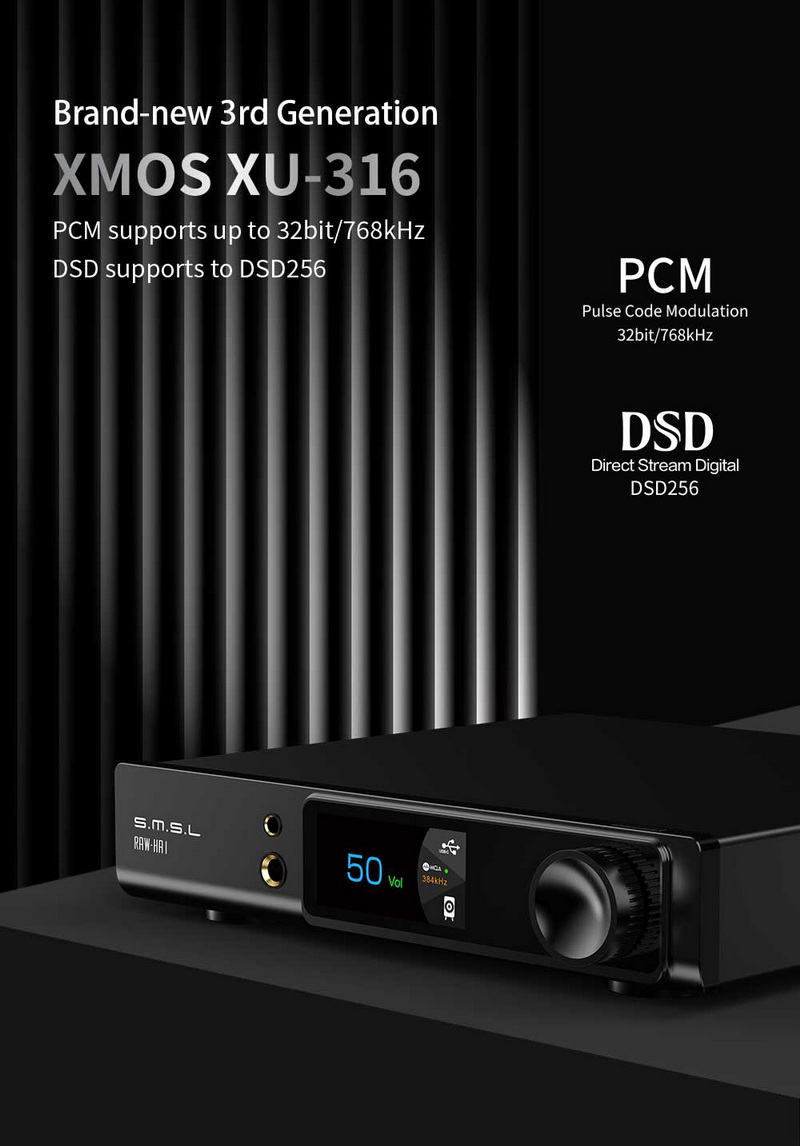 SMSL RAW-HA1 แอมพลิฟายเออร์กำลังสูง ชิป Infineon รองรับ MQA, MQA-CD, LDAC ประกันศูนย์ไทย