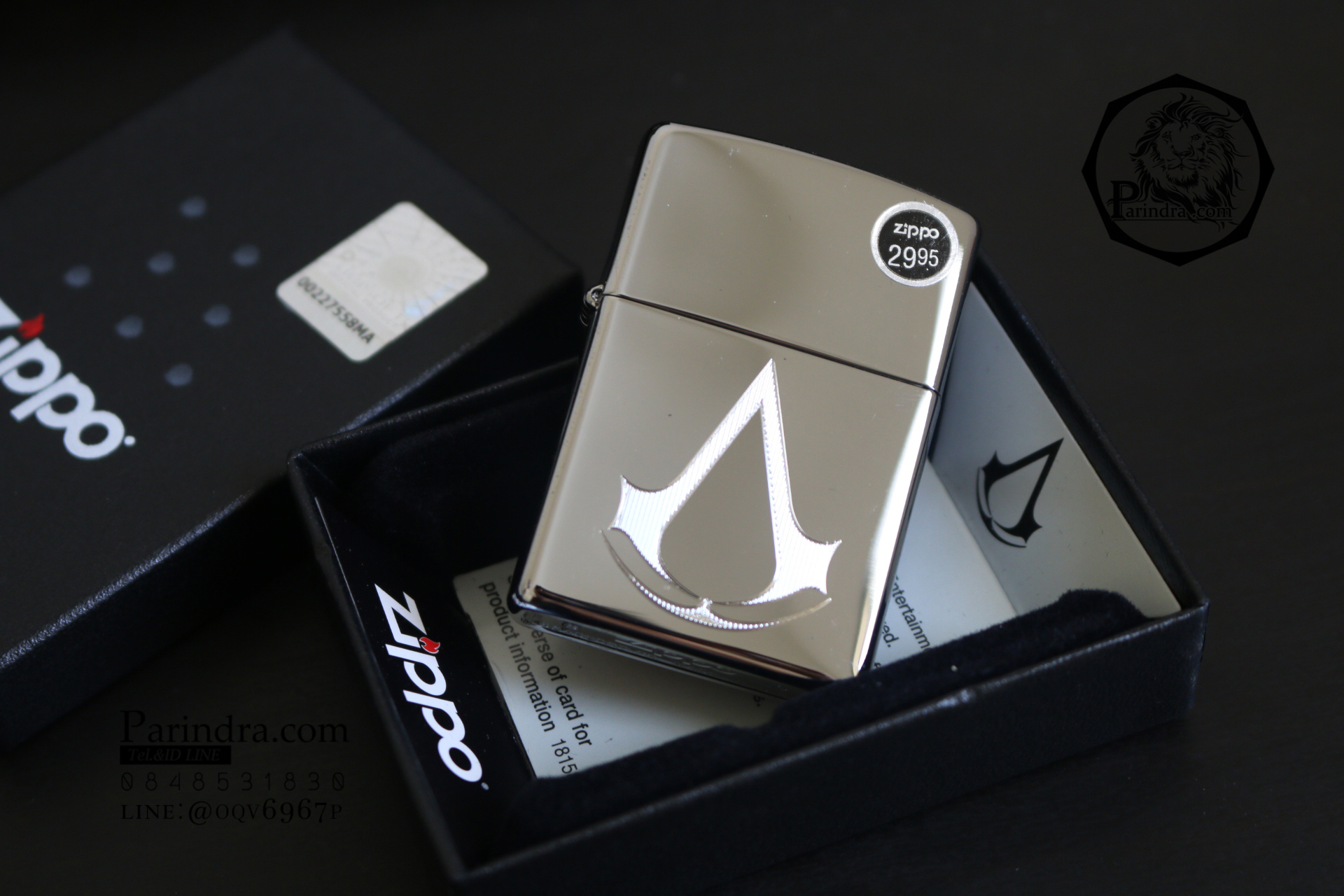 ไฟแช็ค Zippo 29486 Assassins Creed Chronicles High Polished Chrome แท้นำเข้า 100%