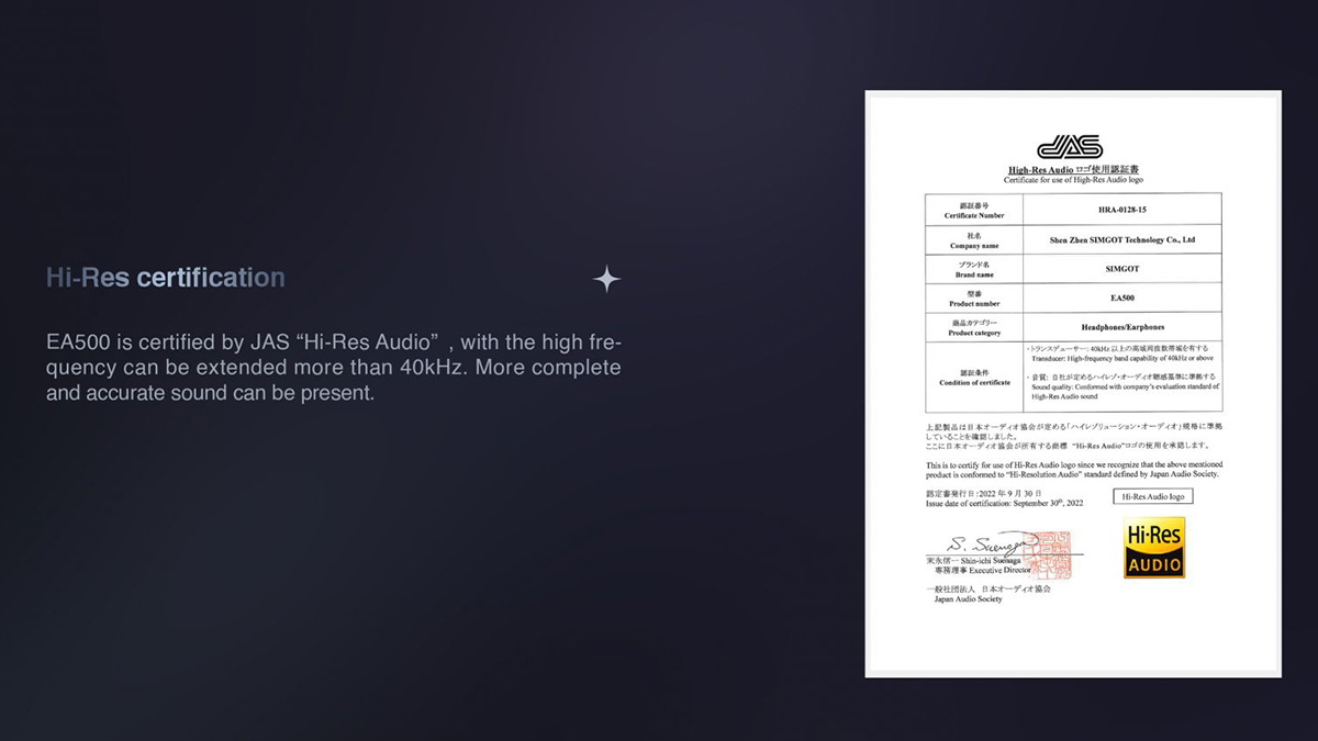 Simgot EA500 หูฟัง IEMs บอดี้โลหะหรู รองรับ Hi-Res เปลี่ยนท่อนำเสียงได้ ประกันศูนย์ไทย