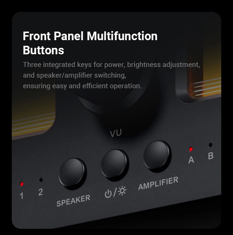 Fosi Audio LC30 ตัวสลับ ลำโพง เครื่องขยายเสียง พร้อมจอแสดงผล VU meters รีโมทควบคุมระยะไกล