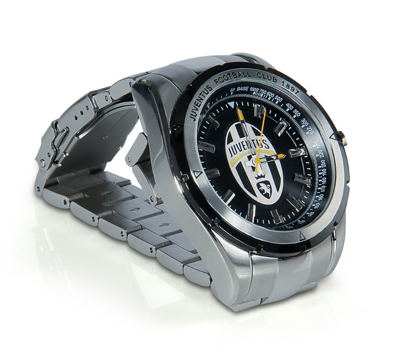 นาฬิกาที่ระลึกยูเวนตุสของแท้ JUVENTUS BLACK LOGO STEEL WATCH