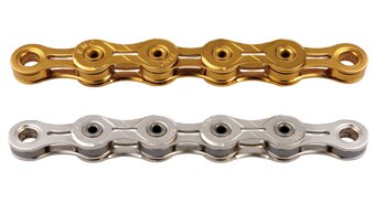 โซ่ทอง KMC X10-SL เบา โซ่ 10 Speed ,มี 116 ข้อ พร้อมข้อต่อปลดเร็ว,มีกล่อง ,สีเงินและสีทอง