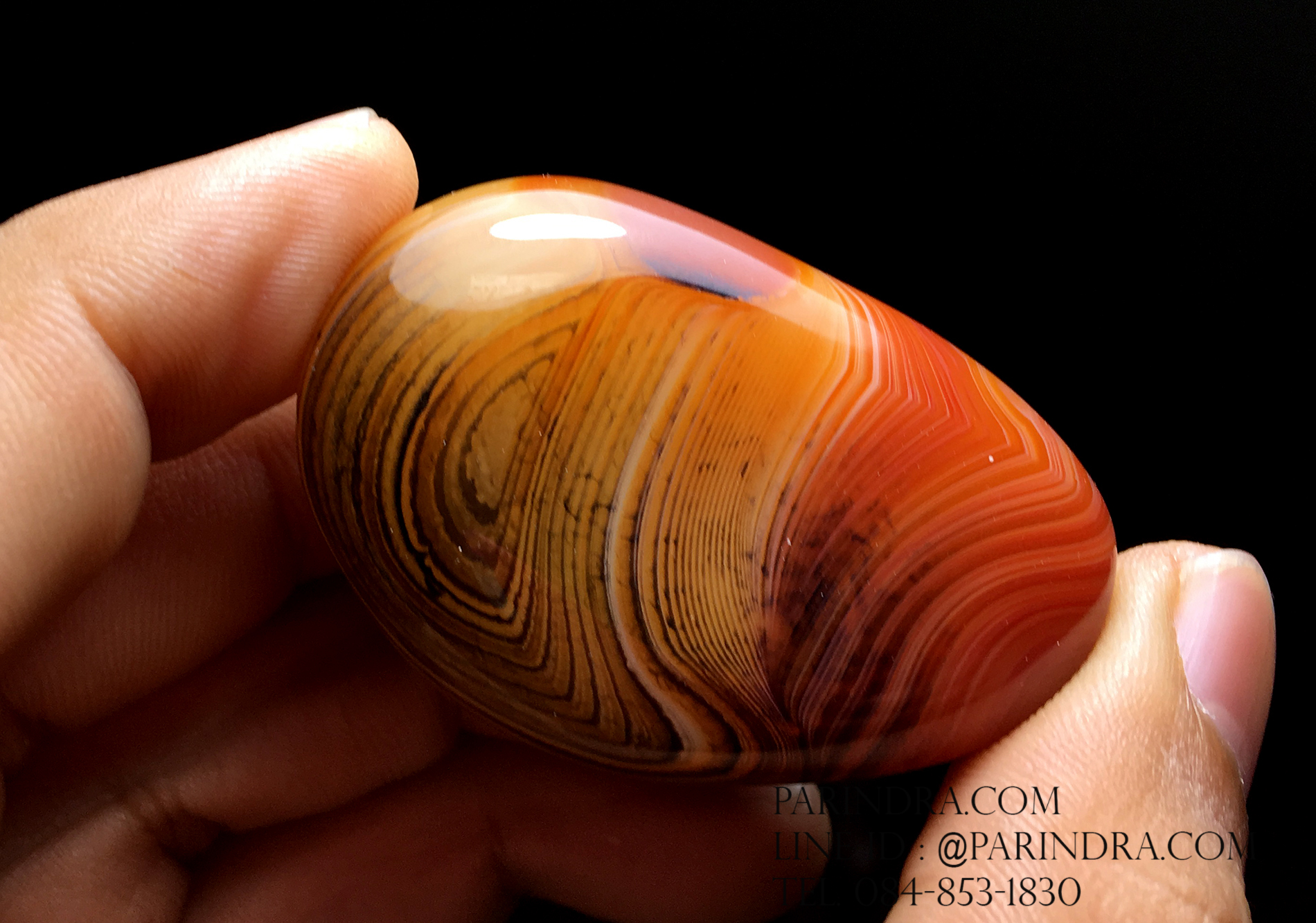 หินอาเกต AGATE แบบก้อน ลวดลายสีน้ำตาลส้ม AGT013