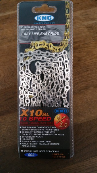 โซ่จักรยาน KMC X10SL, โซ่ 10 SPEED X2.0 สีเงิน