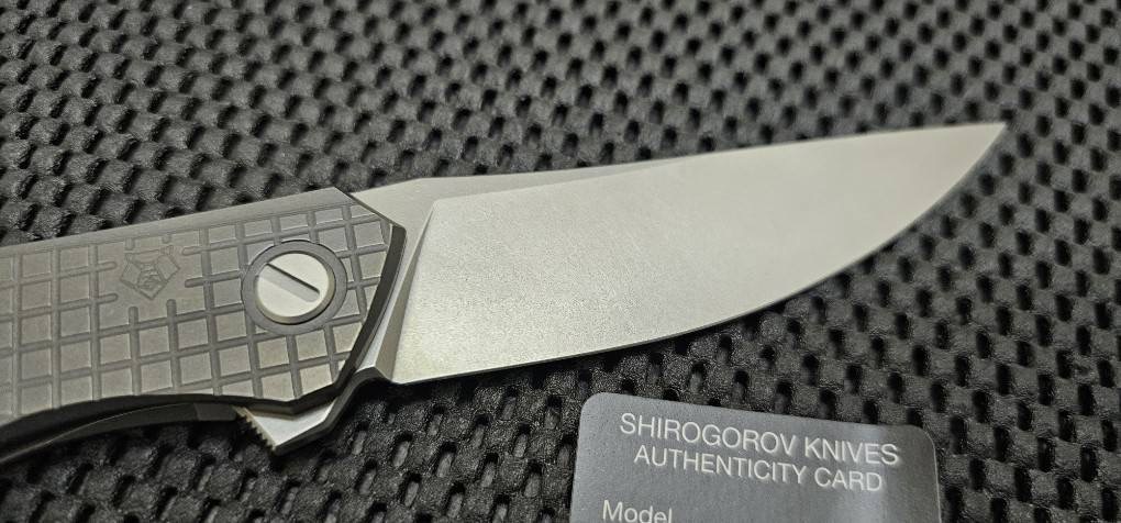 Shirogorov Knives Quantum Monkey Edge FRAG Pattern - Tumbled LEFT HANDED(มือซ้าย)