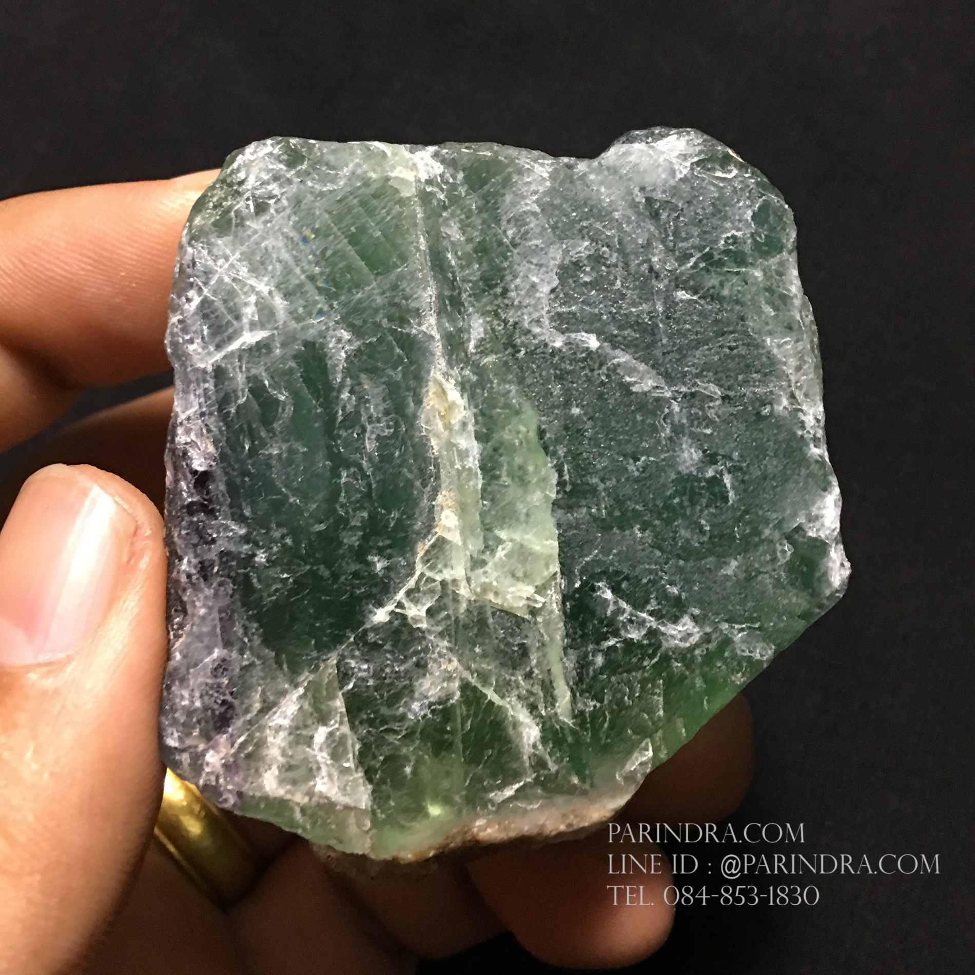 ก้อนแร่ฟลูออไรต์ Fluorite สีเขียวโปร่งแสง #FLU000