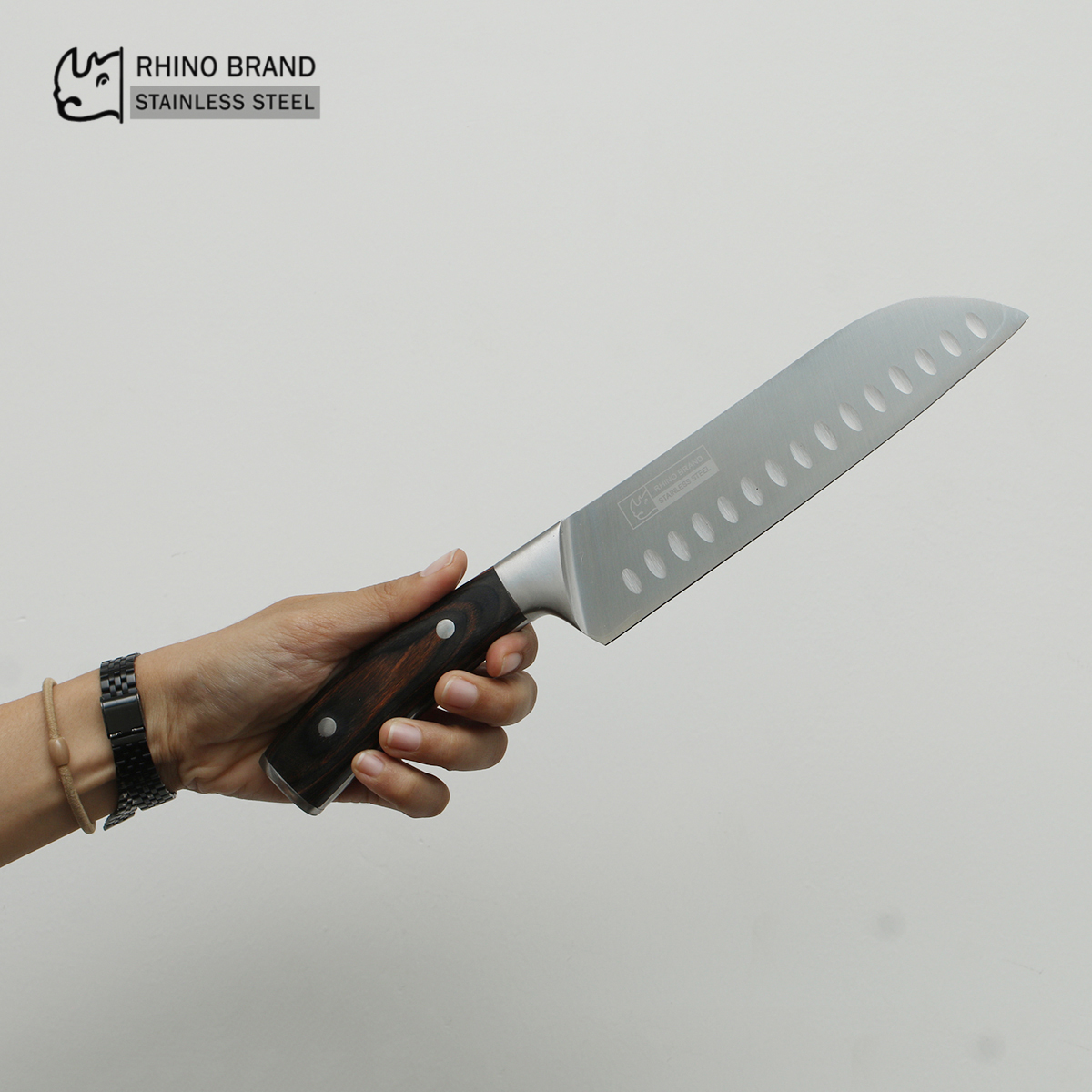 มีดทำครัวซันโตกุ RHINO BRAND PREMIUM No.7924 SANTOKU KNIFE แสตนเลส ของแท้ 100%
