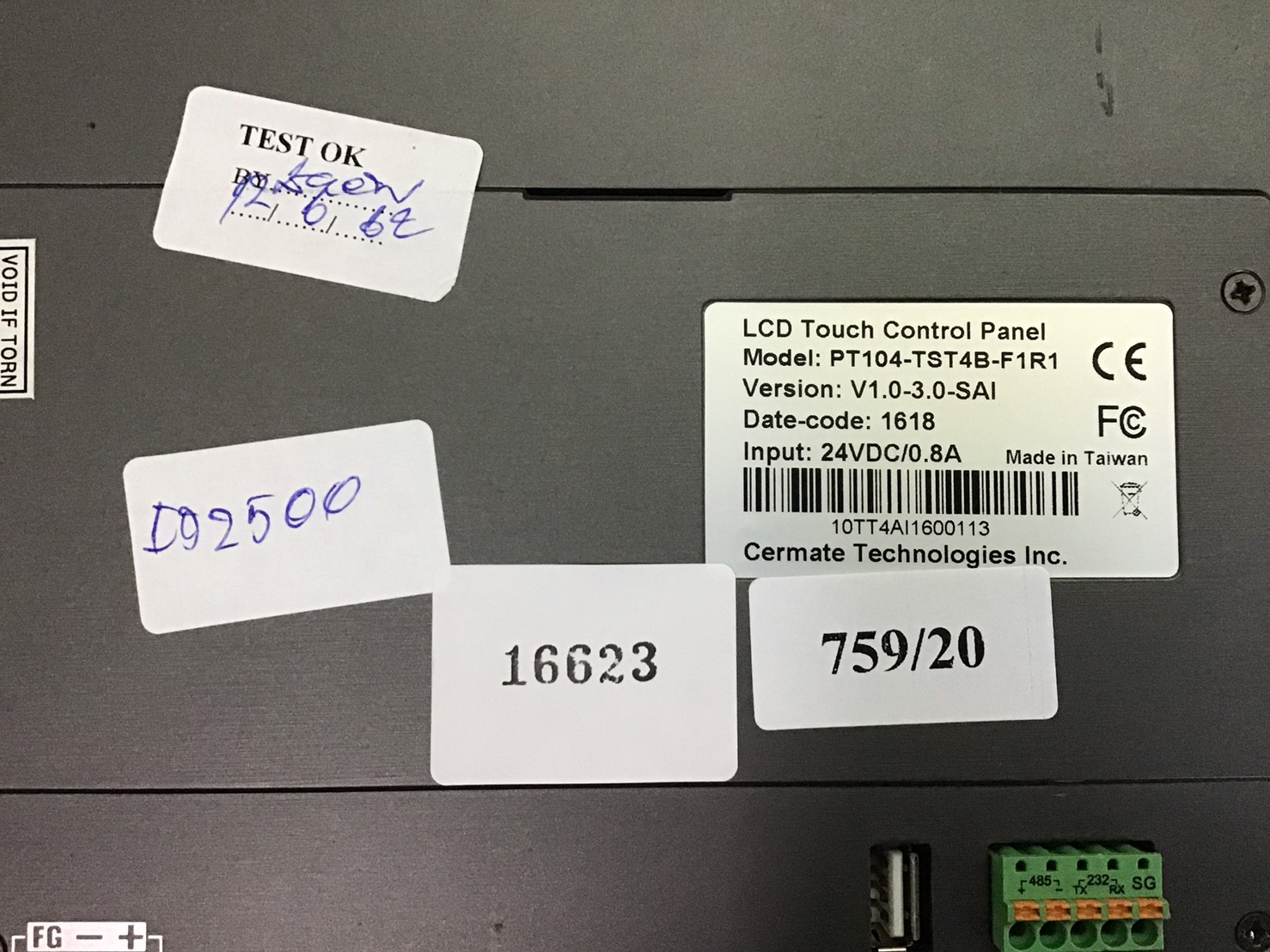 LCD TOUCH SCREEN “ CERMATE ” รุ่น PT104-TST4B-F1R1
