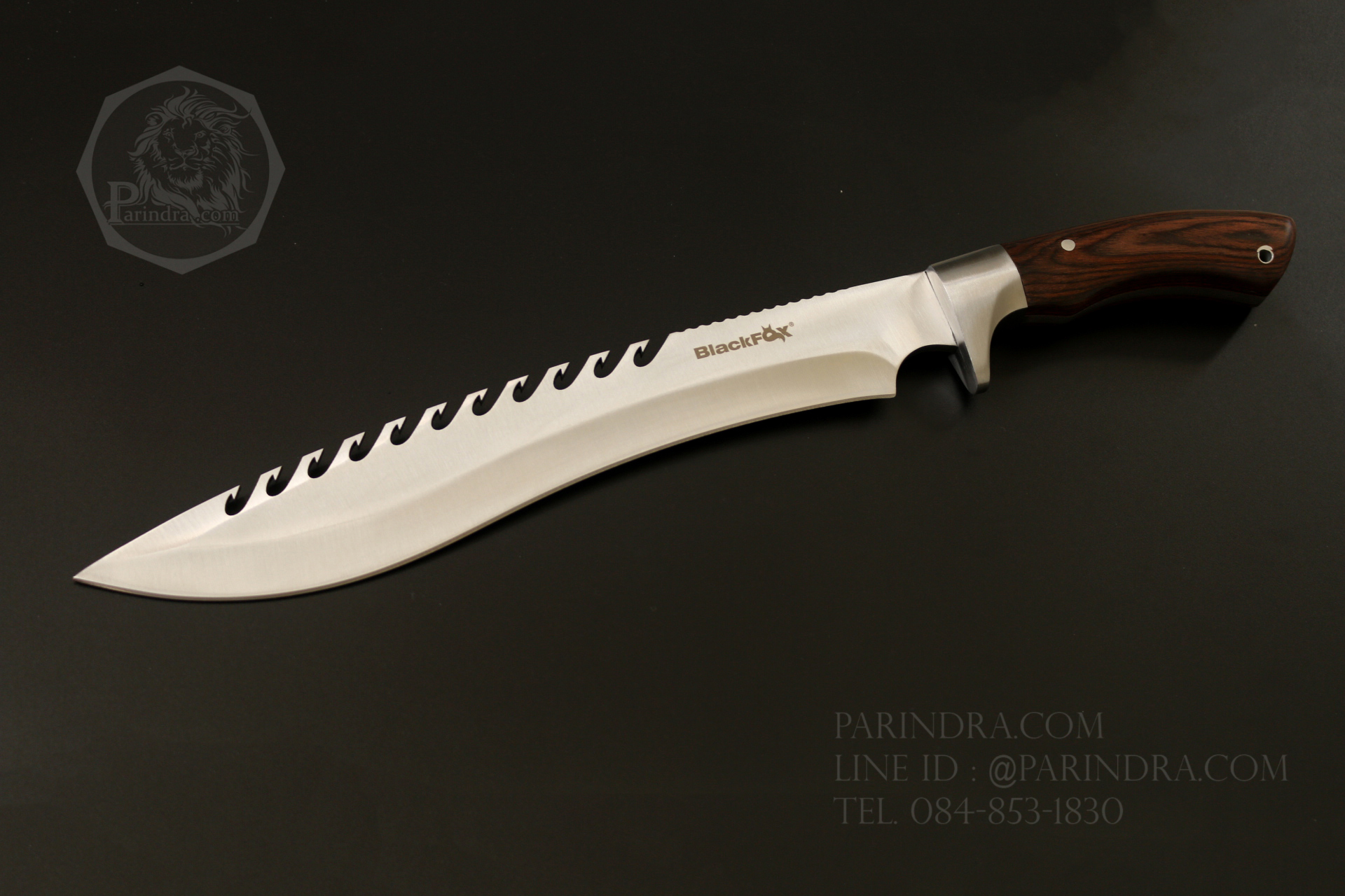 มีดใบตาย Blackfox Black FOX สันมีดหยัก ขนาด 17 นิ้ว มีดเดินป่าทรงกรูข่า Kukri