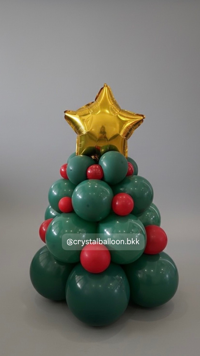 ลูกโป่ง ธีม Christmas ตกแต่งธีม ต้นคริสมัส ขนาดความสูง 60 Cm ลูกโป่งสามารถเปลี่ยนสีได้ / ธีมสามารถเปลี่ยนได้