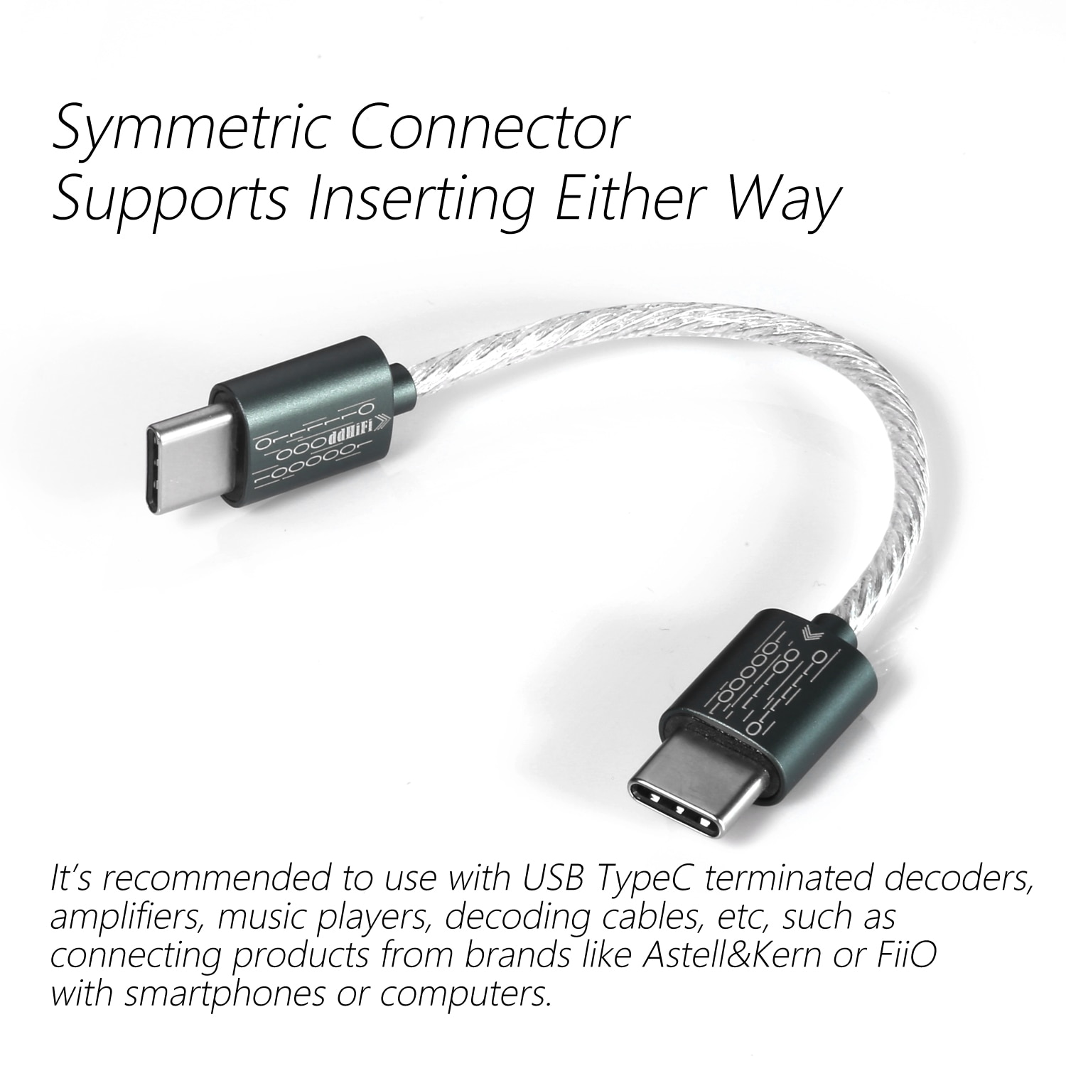 ขาย DD TC05 V2 สายแปลง TypeC เป็น TypeC สาย OCC ชุบเงิน