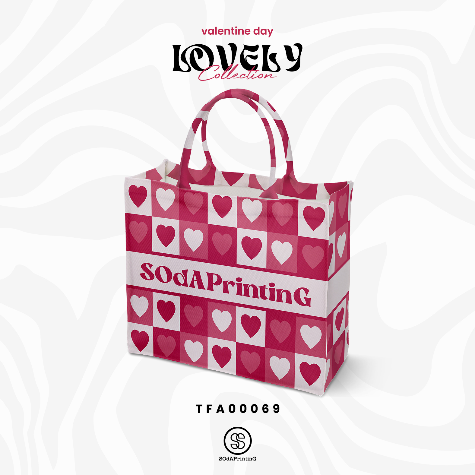 กระเป๋า Book Tote Bag Lovely Collection รหัส TFA00069 #SOdAbag #SOdAPrintinG