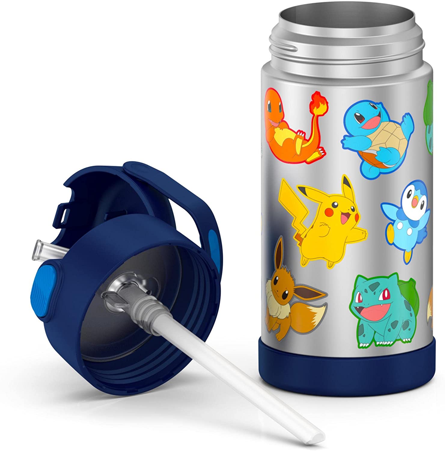 New กระติกน้ำเก็บความเย็น มีหูหิ้ว Pokemon Thermos Vacuum Insulated Stainless Steel 12 Ounce