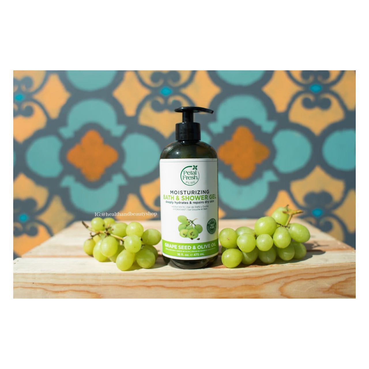 Petal Fresh, Pure, Moisturizing Bath & Shower Gel, Grape Seed & Olive Oil, 16 fl oz (475 ml)