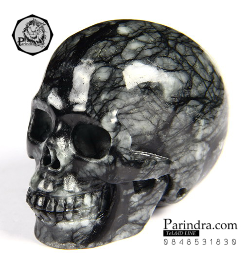 หินแร่ PICASSO JASPER Carved Crystal Skull แกะสลักรูปหัวกระโหลก #SKC003