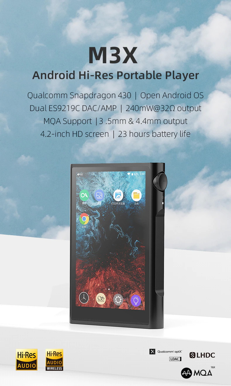 ขาย Shanling M3X Dap พกพาระบบ Android รุ่นล่าสุดรองรับ MQA