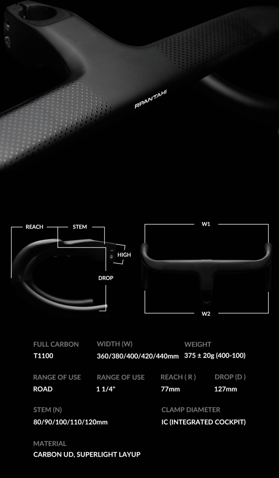 RPANTAHI Integrated Carbon Handlebar